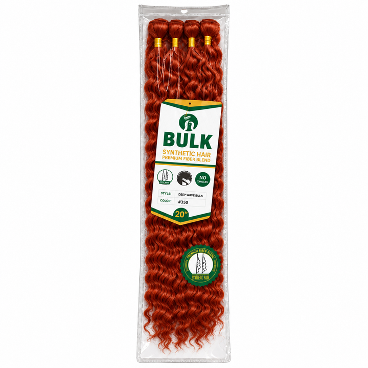 BULK Deep Wave synthetic boho hair 20 inch in 350 copper, retail package