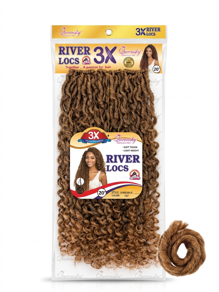 River Locs Faux Locs 20" – Color T27, 3X Pack