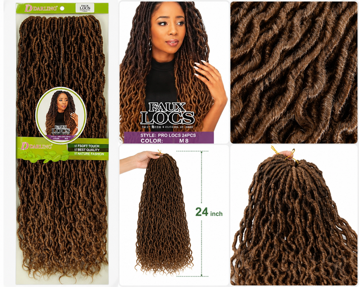 Darling Faux Locs Pro Locs 24PCS in color M8 product gallery