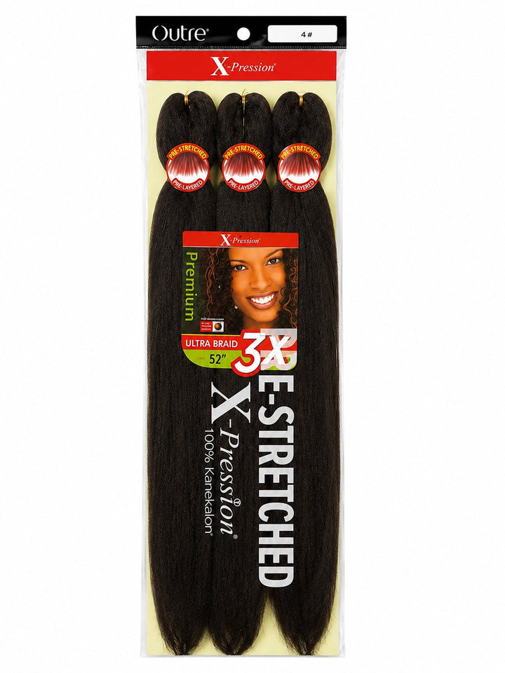 Outre X-Pression 3X Ultra Braid 52-inch Dark Mahogany Brown-Black packaged product