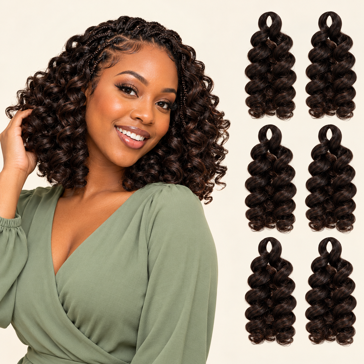 Source Italy Curly 6X Crochet Braid 12" – #2