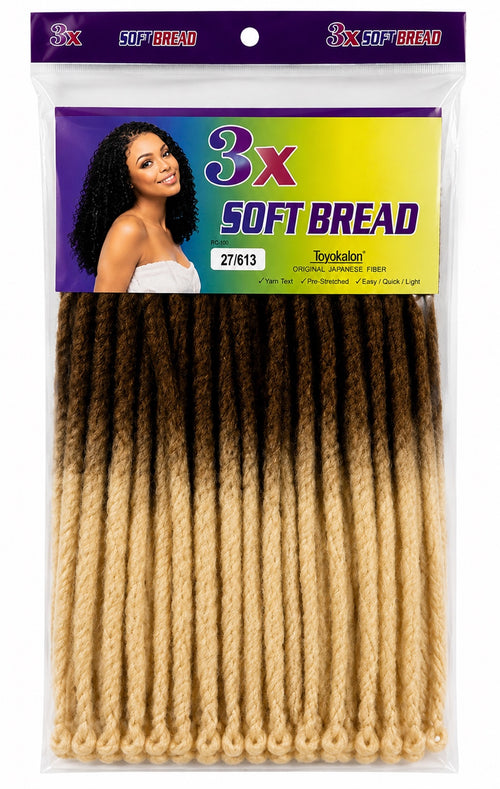 3X Soft Bread crochet faux locs color 27/613 in package