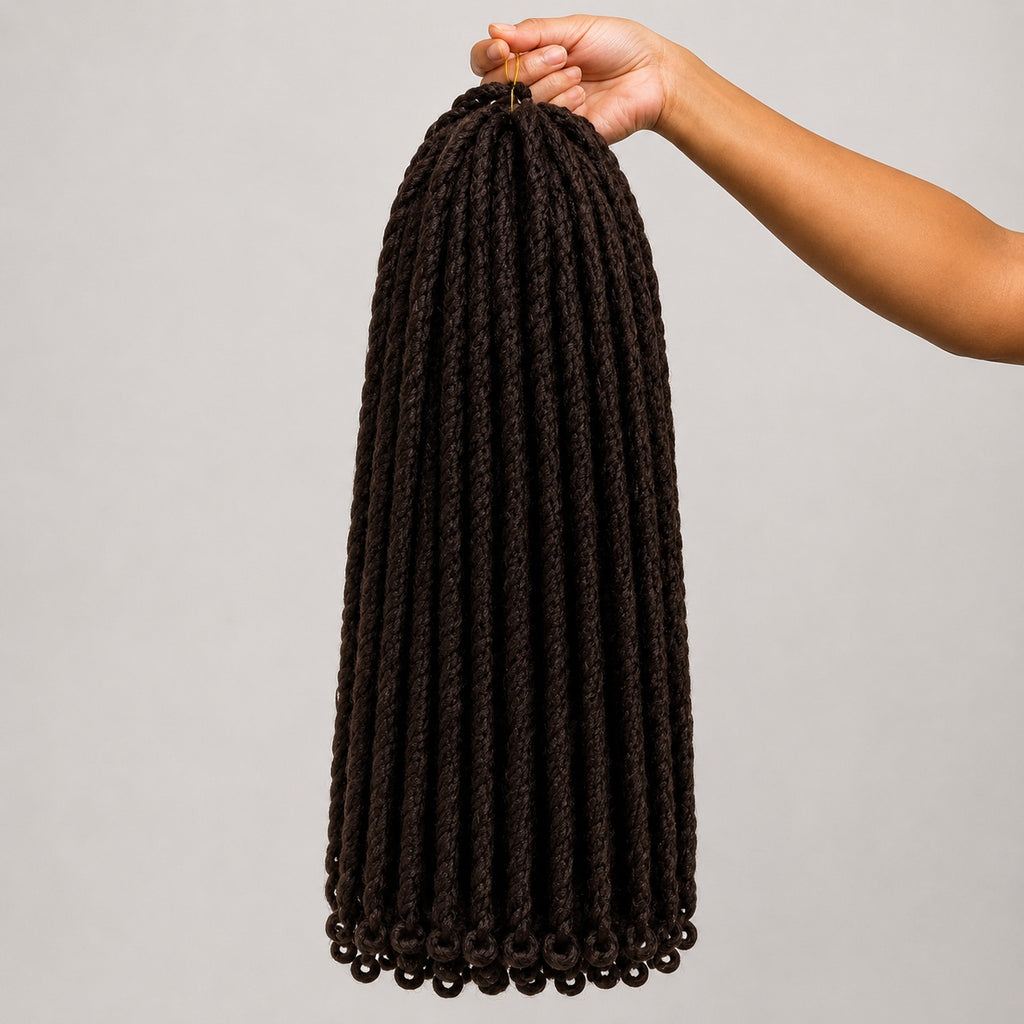 3X Soft Bread crochet hair color 2 bundle held in hand