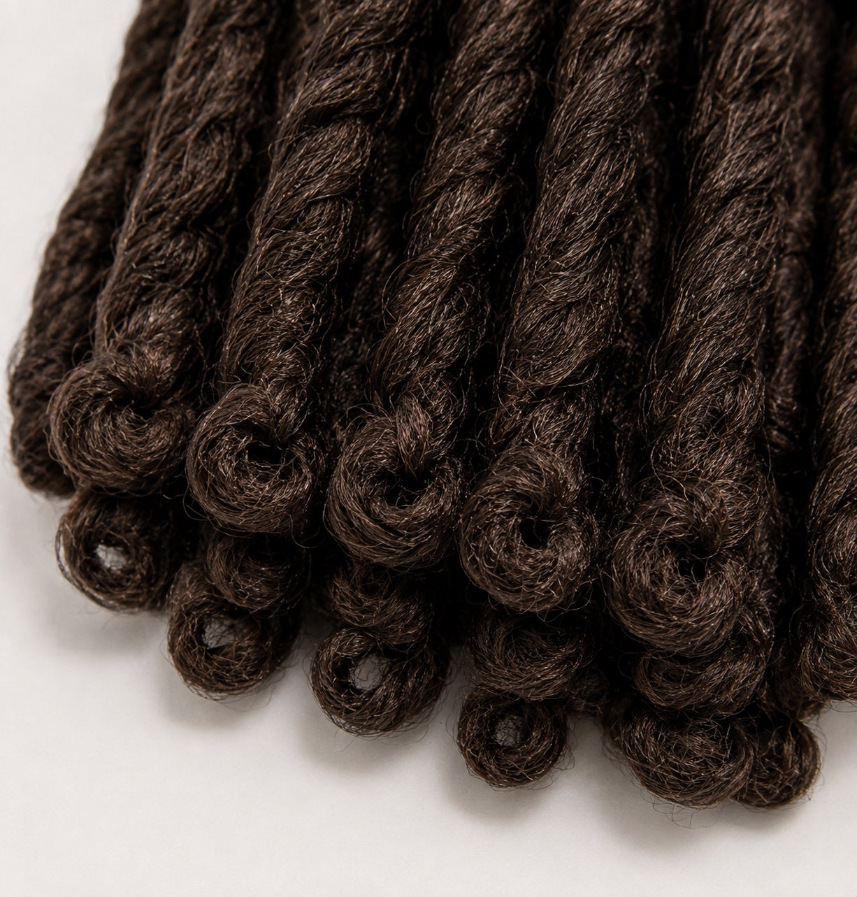 3X Soft Bread crochet hair color 2 looped ends close-up