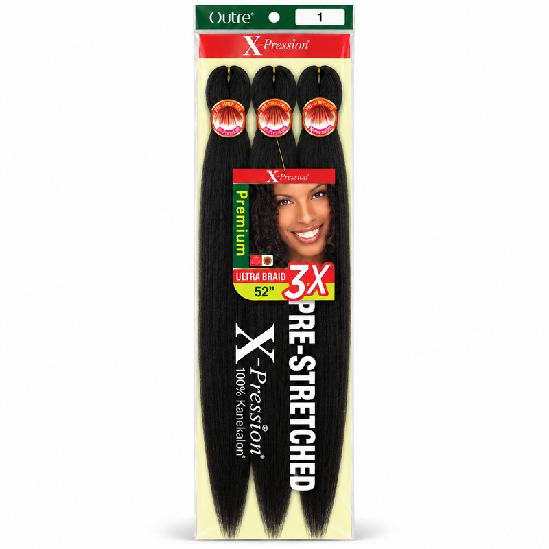 Outre X-Pression 3X Ultra Braid 52" – Color 1 Jet Black