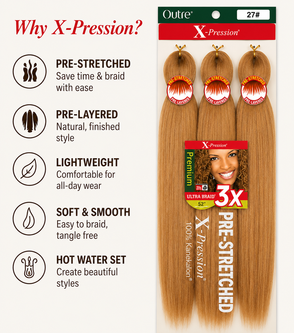 Outre X-Pression 3X Ultra Braid 52" – Color 27 Honey Blonde