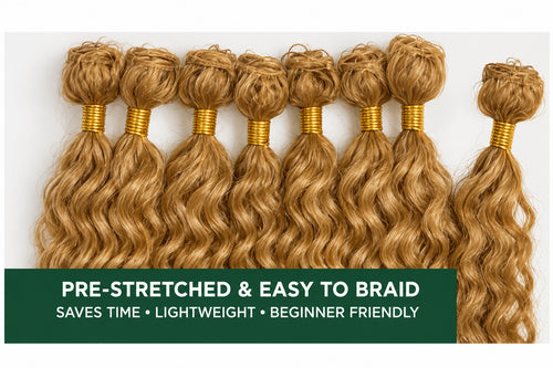 27 honey blonde BULK deep wave hair bundles, pre-stretched and easy to braid