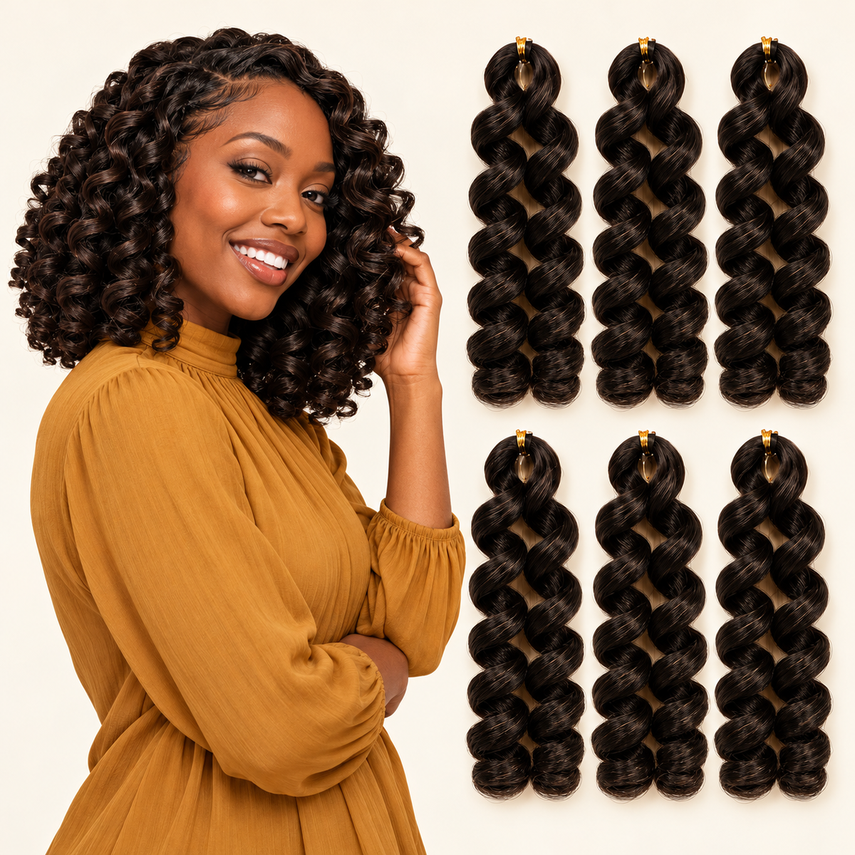 Source Italy Curly 6X Crochet Braid 12" – #4