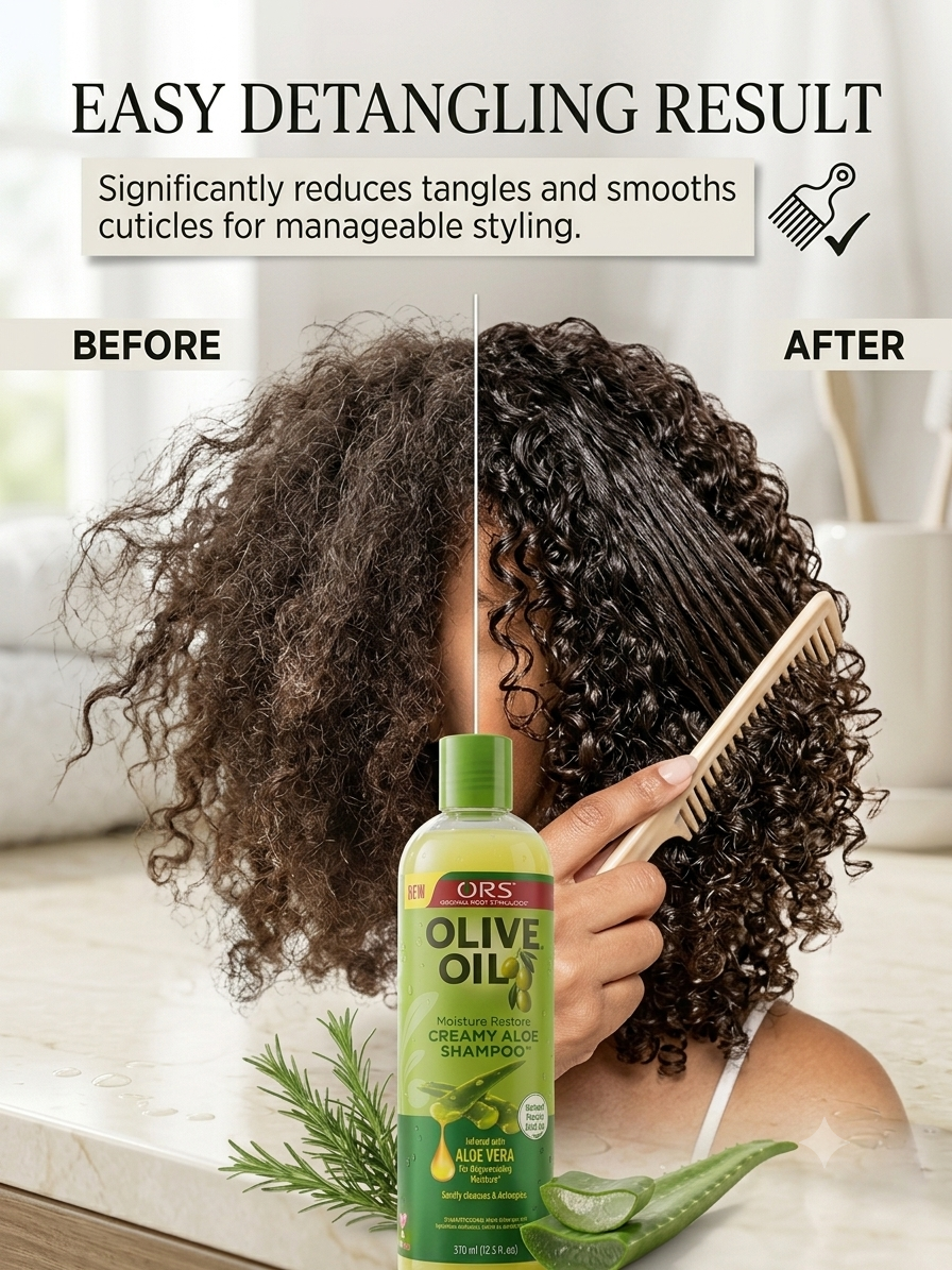 ORS Olive Oil Moisture Restore Creamy Aloe Shampoo – 370 ml (12.5 fl oz)