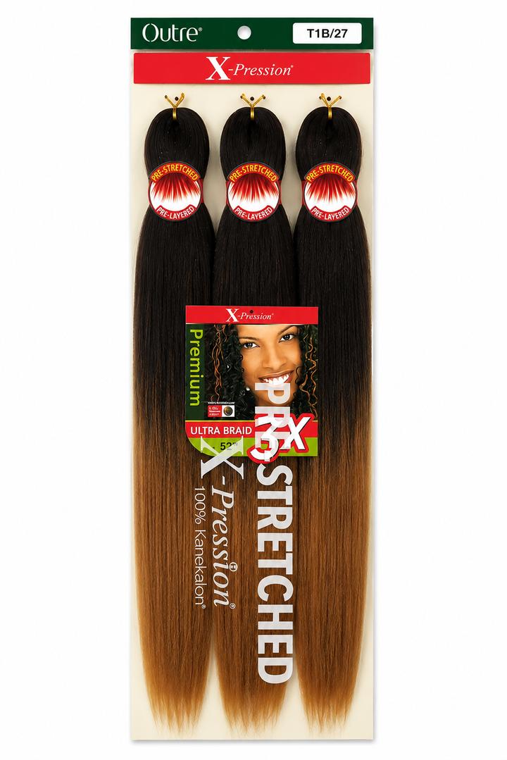 Outre X-Pression Ultra Braid 52" – Color T1B/27 Off-Black to Honey Blonde Ombré