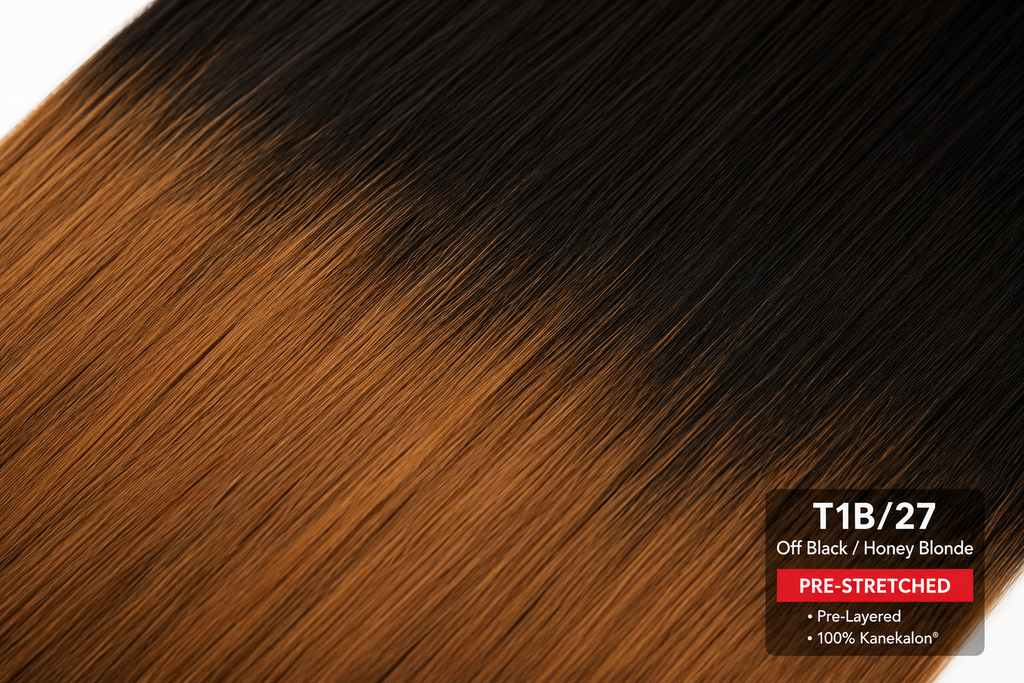 Outre X-Pression Ultra Braid 52" – Color T1B/27 Off-Black to Honey Blonde Ombré