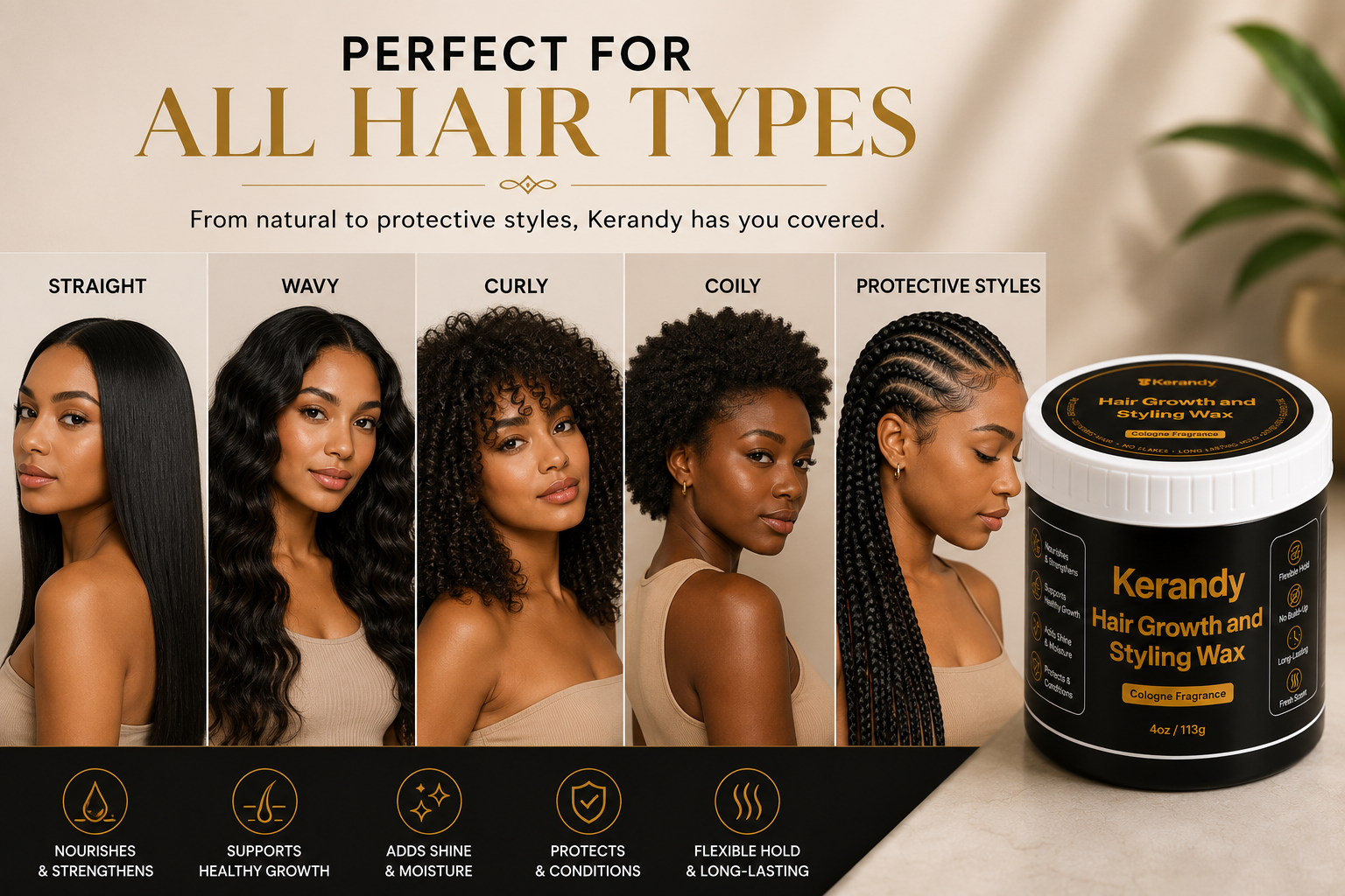 Kerandy Hair Growth and Styling Wax