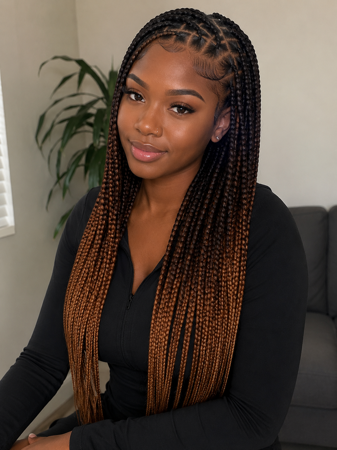 Outre X-Pression Ultra Braid 52" – Color T1B/27 Off-Black to Honey Blonde Ombré