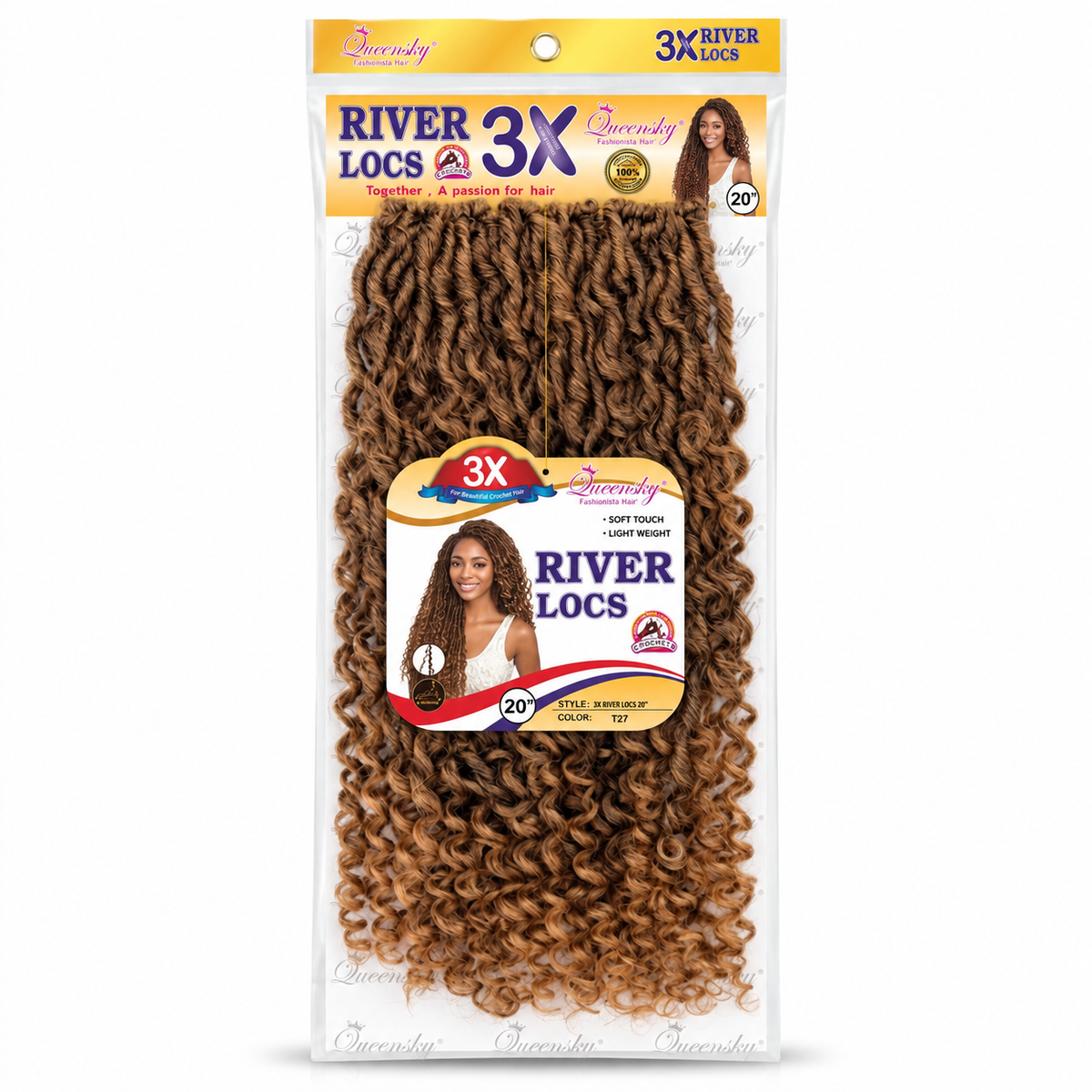 River Locs Faux Locs 20" – Color T27, 3X Pack