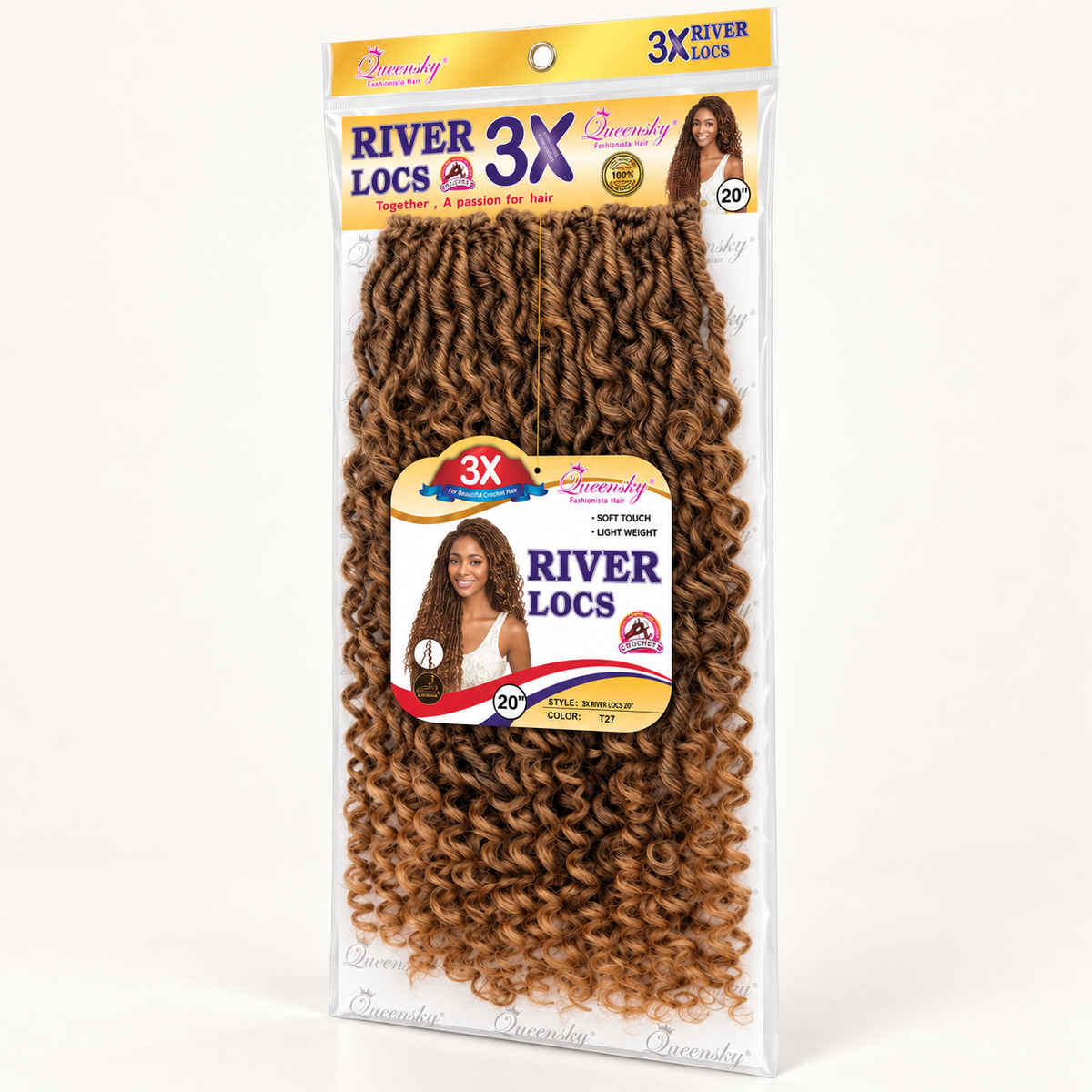 River Locs Faux Locs 20" – Color T27, 3X Pack