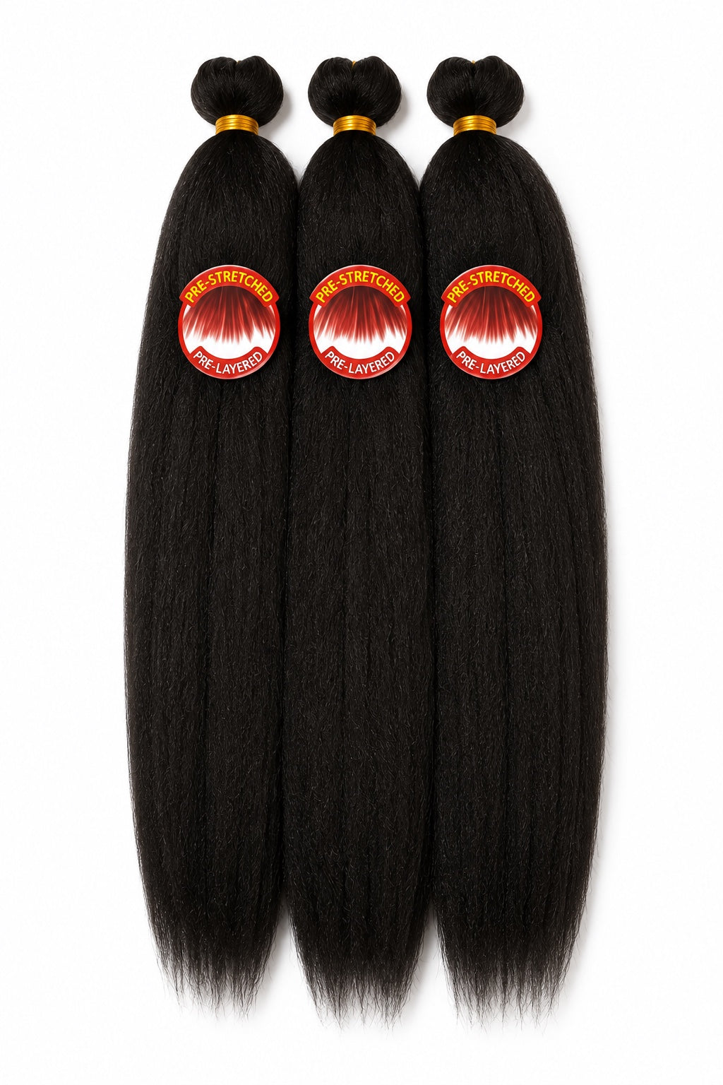 Three Outre X-Pression pre-stretched pre-layered Dark Mahogany Brown-Black braiding hair bundles