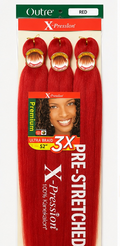Outre X-Pression 3X Pre-Stretched Ultra Braid 52 inch in red packaging