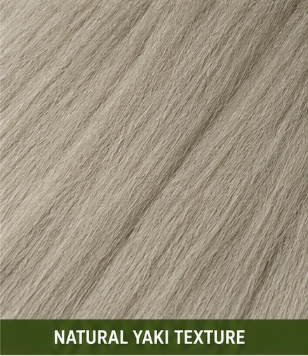 Close-up of Outre X-Pression Silver natural yaki texture