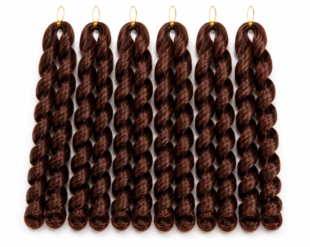 Six bundles of Source Italy Curly 6X Crochet Braid 12 inch color 33