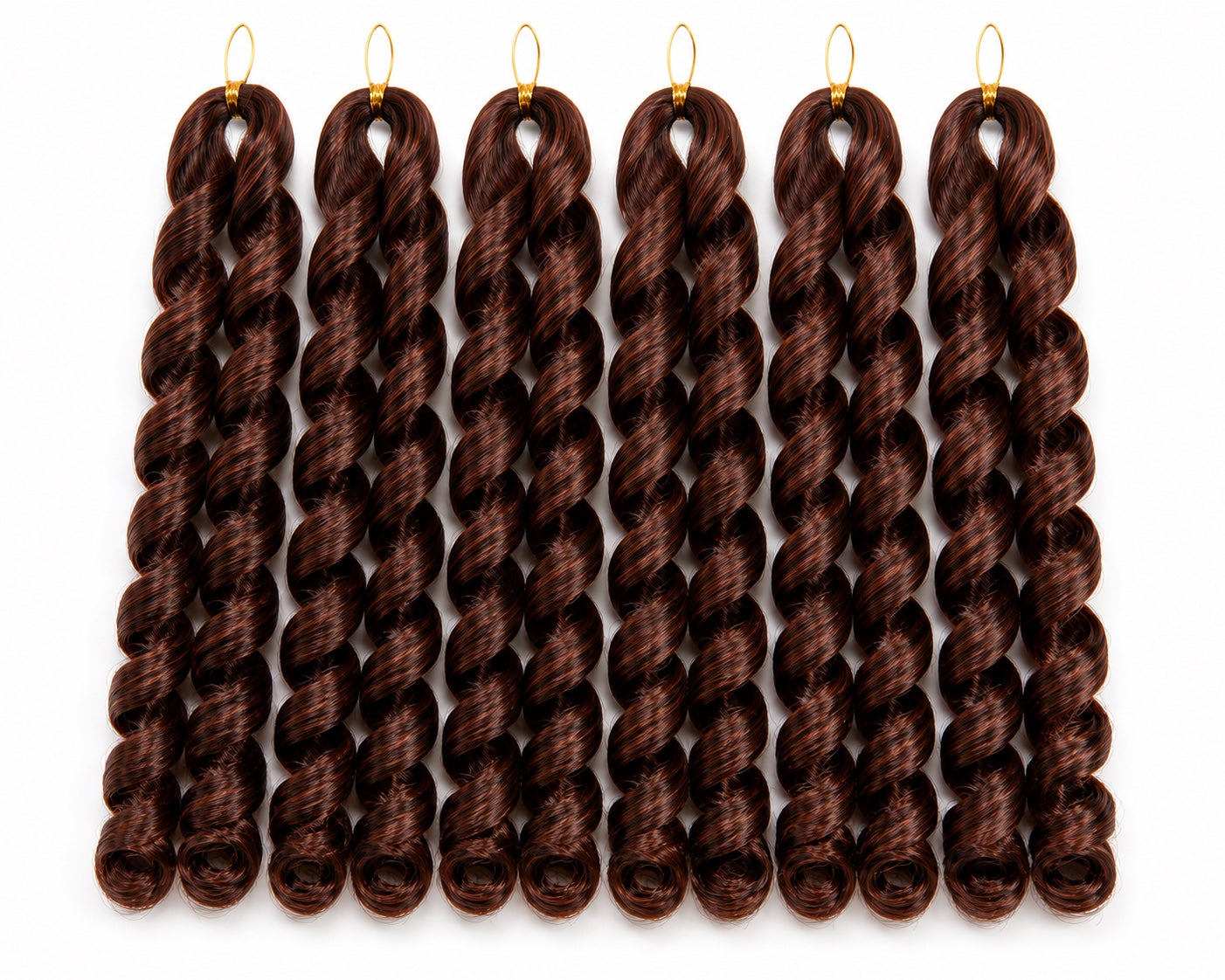 Six bundles of Source Italy Curly 6X Crochet Braid 12 inch color 33