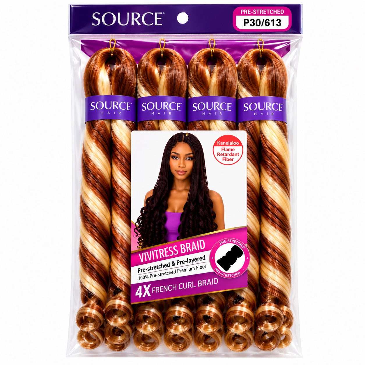 Source Vivitress French Curl Braid 22 inch P30/613 front package