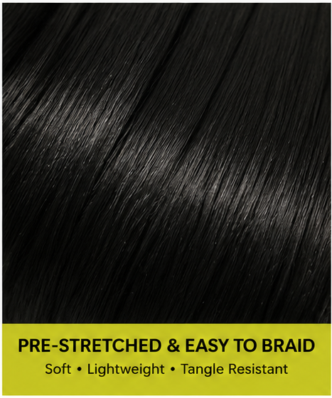 Close-up texture of X-Pression pre-stretched braiding hair
